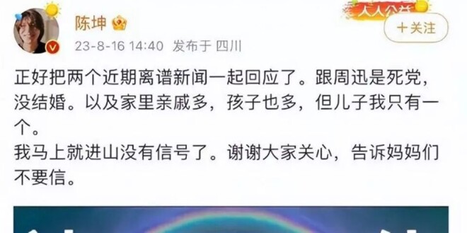 陈坤公开发文 高调官宣周迅喜讯（配图10）