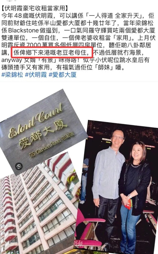 伏明霞豪掷7000万到港买房给父母住 丈夫出资（配图2）