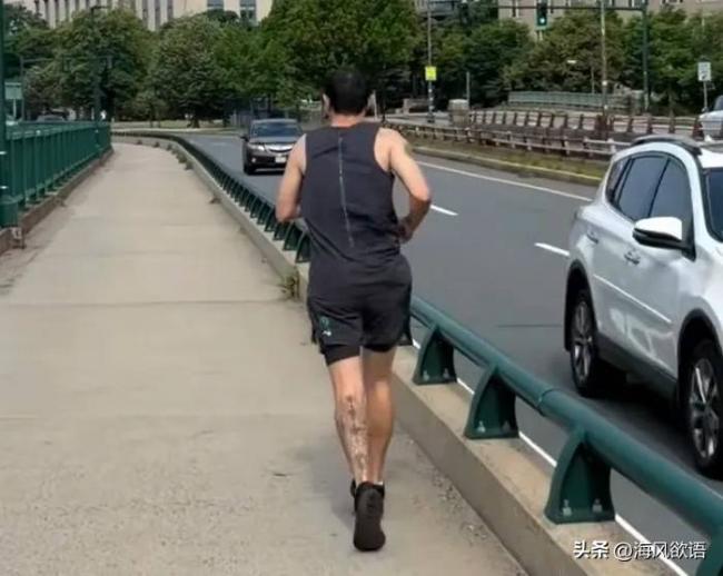 梅婷波士顿晨跑10公里 老公纹身个性十足