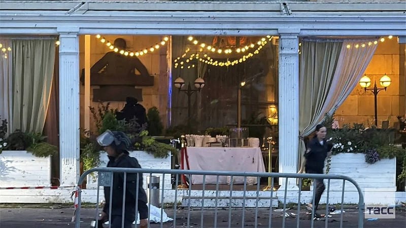 莫斯科一家高檔餐廳「Balzi Rossi」 1 日晚間發生自殺式爆炸襲擊，造成 3 人死亡。&nbsp;&nbsp;&nbsp;圖:翻攝自 X @PrzemekShura