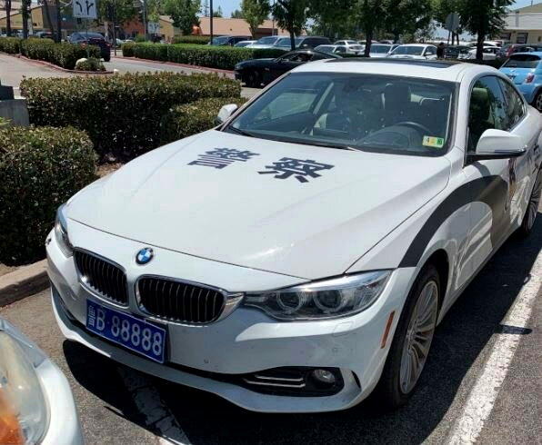 有中国车牌车辆曾在尔湾出现。 （本报资料照／读者提供）