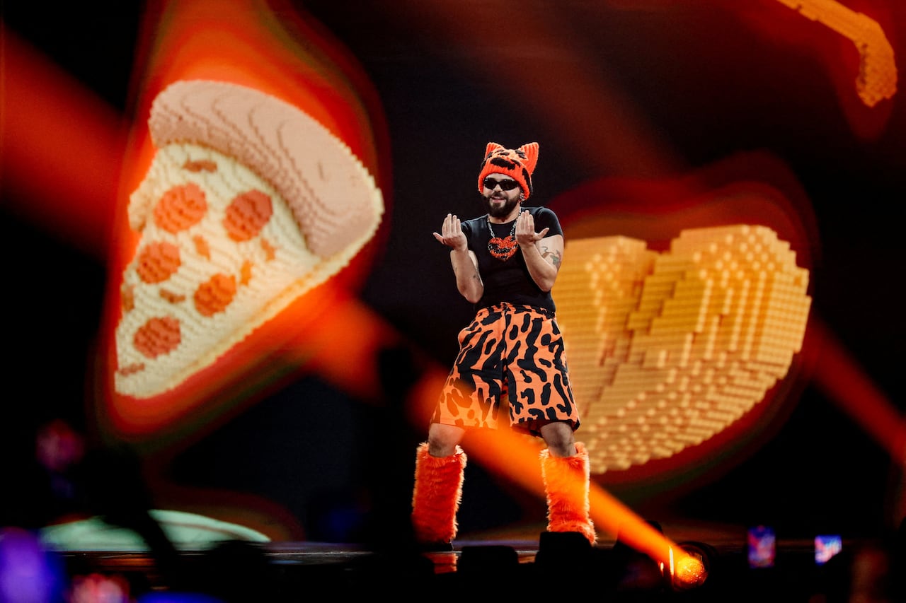 Akylas, representing Greece, performs "Ferto" during dress rehearsal 2 of the first semi-final of the 2026 Eurovision Song Contest in Vienna, Austria, May 11, 2026.
