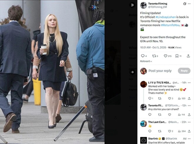 Lindsay Lohan on the set of Return to You