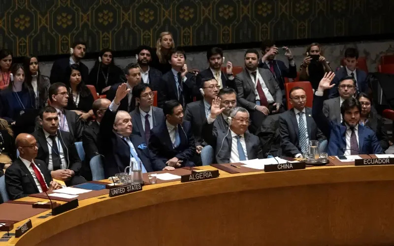 ▲聯合國安理會18日針對巴勒斯坦正式加入聯合國一事進行表決。（圖／美聯社／達志影像）