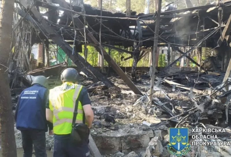 遭炸毀的烏克蘭無人機偵查部隊馬迪亞（Ptakhi Madyar）據點。&nbsp;&nbsp;&nbsp;圖：翻攝自 騰訊網