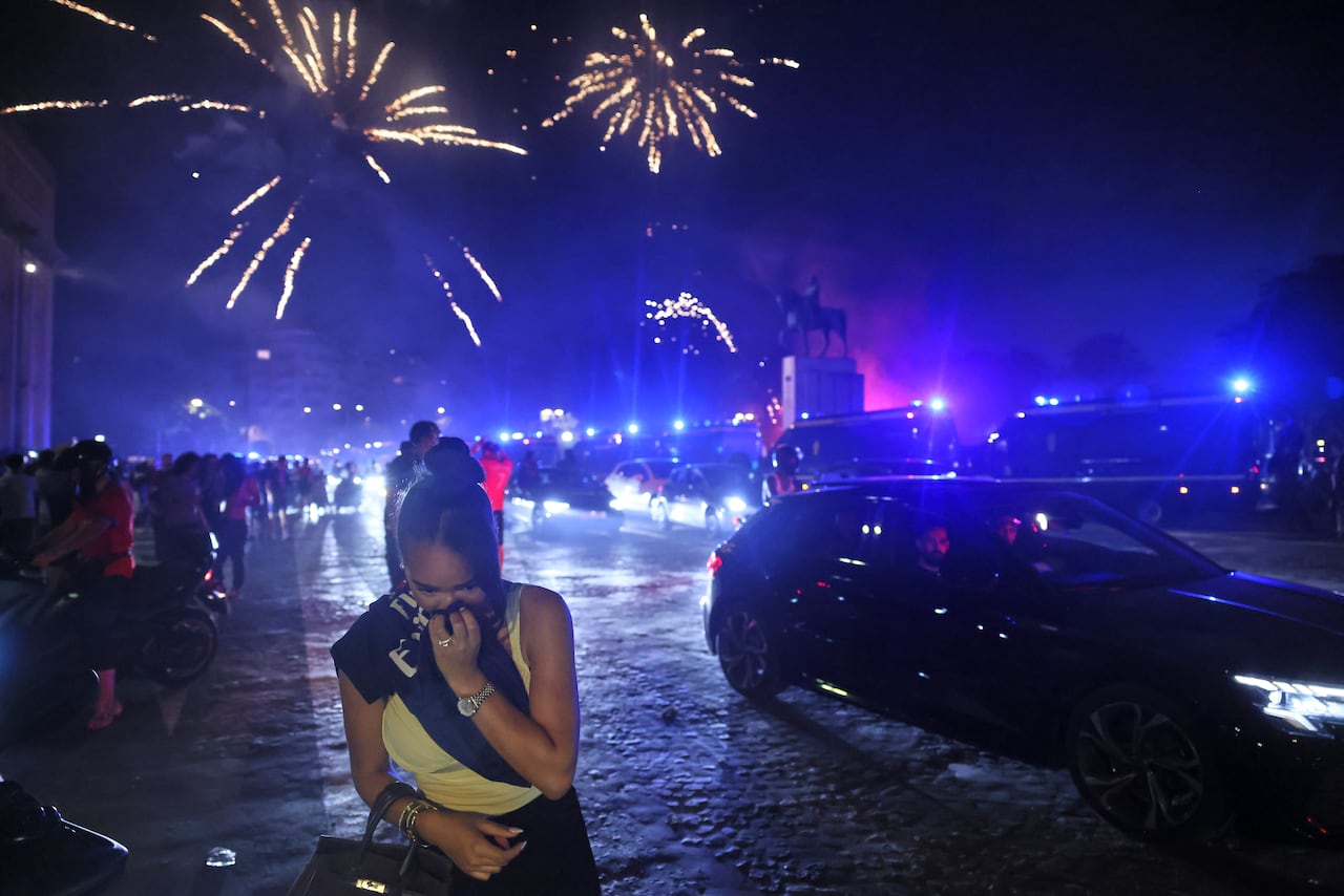 Soccer fans celebrating