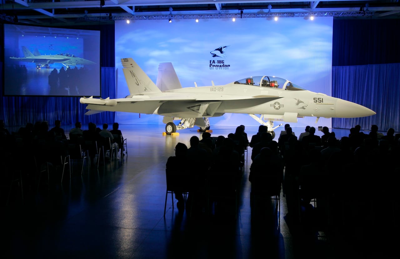 A Boeing EA-18G Growler on display