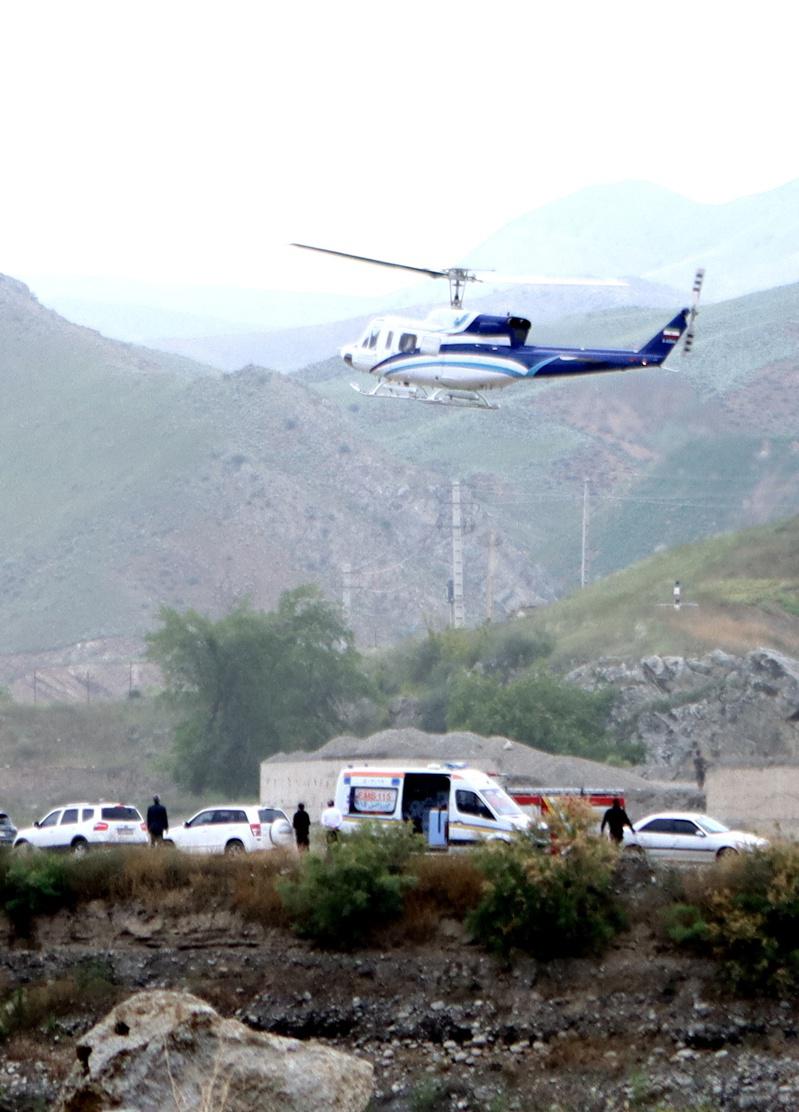伊朗总统来希搭乘的直升机。(欧新社)