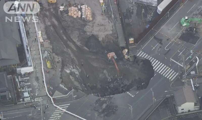 掉马路大坑的日本大爷还没出来 还要等仨月(组图)