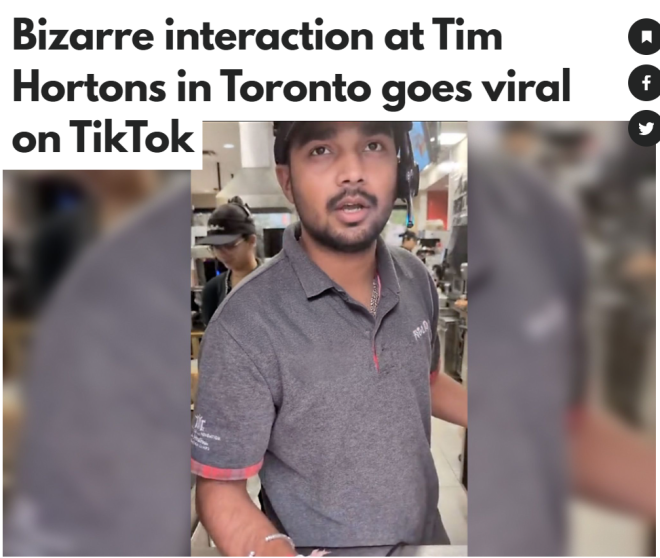 Tim Hortons竟卖发霉食物:顾客和印度员工吵起来了 (图)