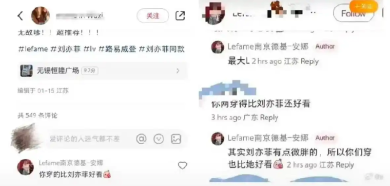 柜姐评论刘亦菲微胖被辞退 政府劳动部门回应了(图)