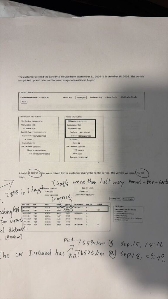 多伦多男子租车7天被误收近3万公里超额费用，最终获退款（配图2）