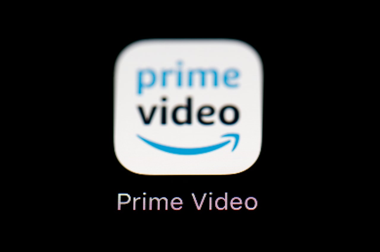 a photo of the amazon prime video logo on a tablet