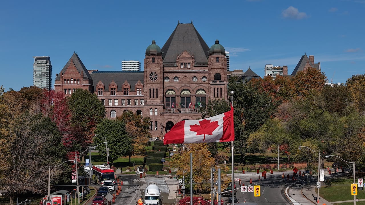 Aerial (drone) images of Queen's Park - The Legislative Assembly of Ontario. Ontario politicians returned to Queen's Park on October 27, 2026, after a 147-day summer break for 23-day legislative session.