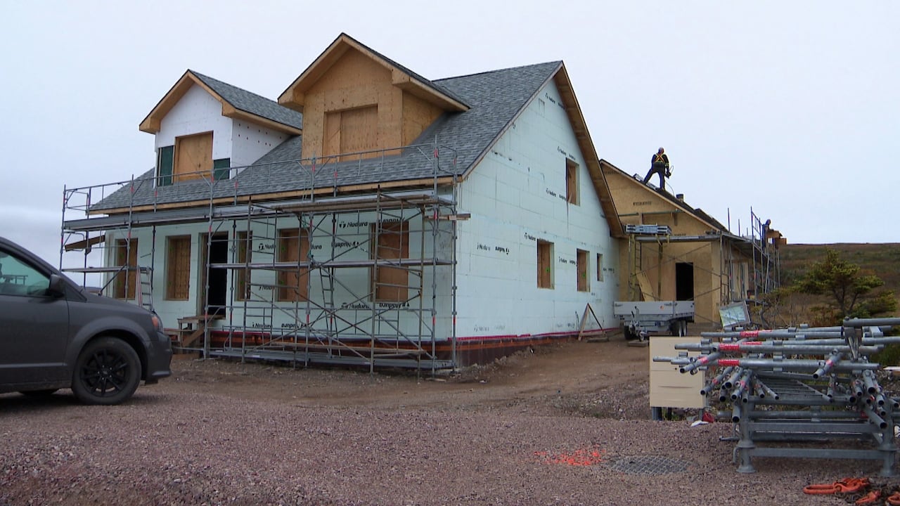 A house under construction.