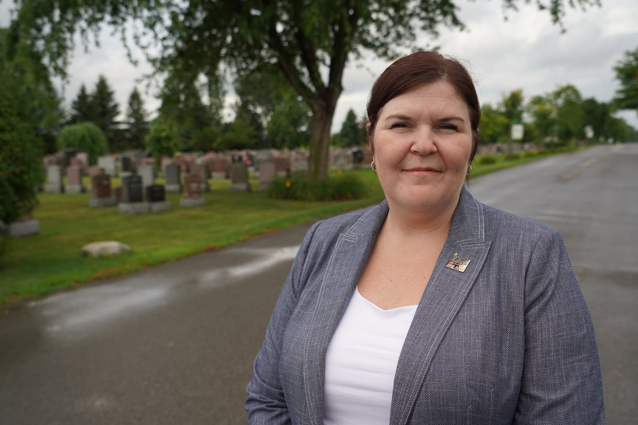 woman in cemetery