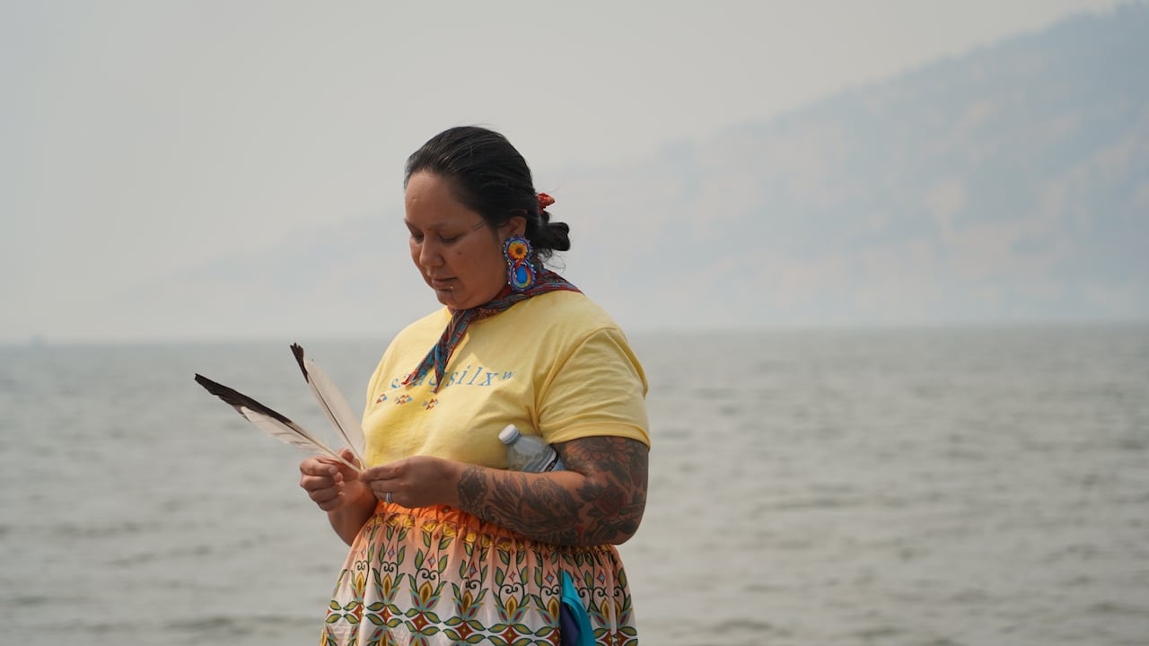 woman in lake