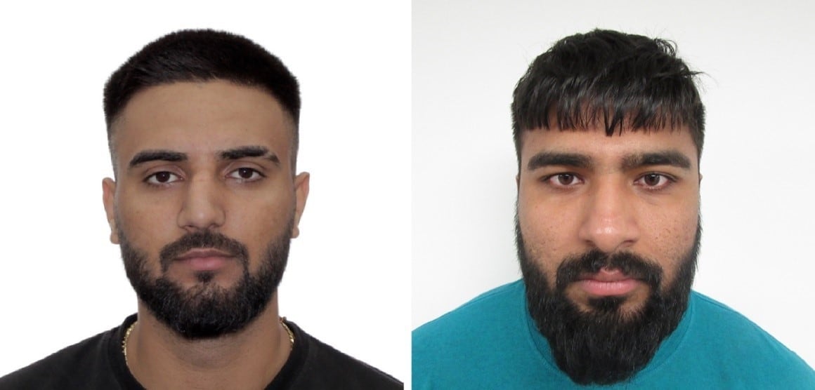 Two men in side-by-side photos, both with short dark hair and beards.