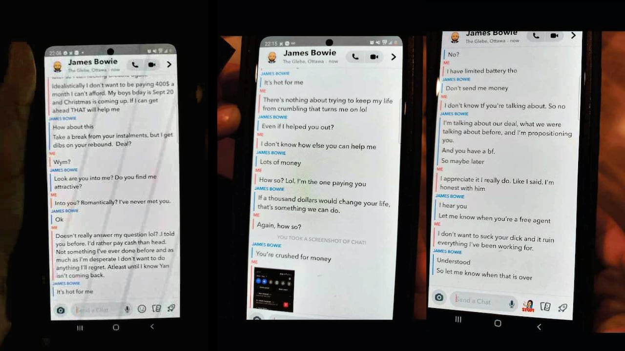A collage of three pictures showing a smartphone screen and social media messages.