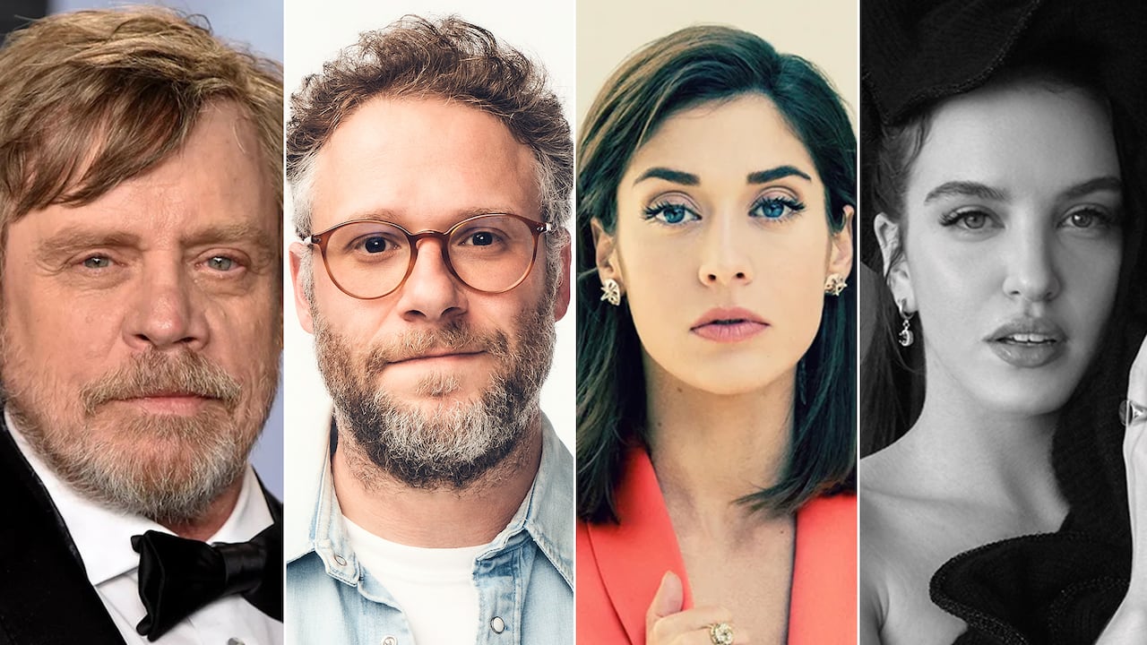 Composite image of man in a bowtie, a man wearing glasses, a woman, and a young woman