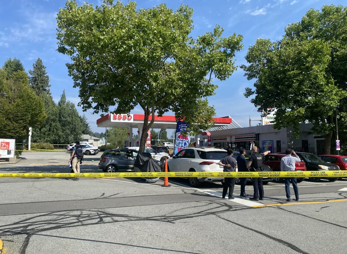 police tape near an esso