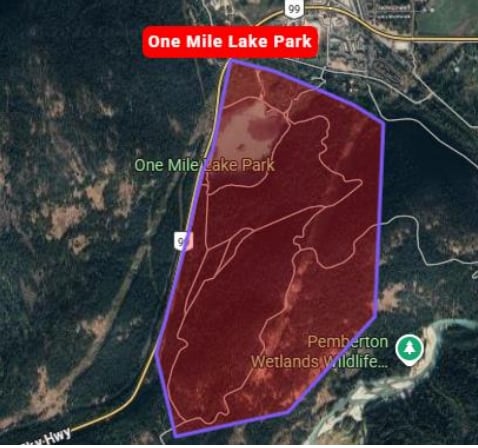 An evacuation order map.