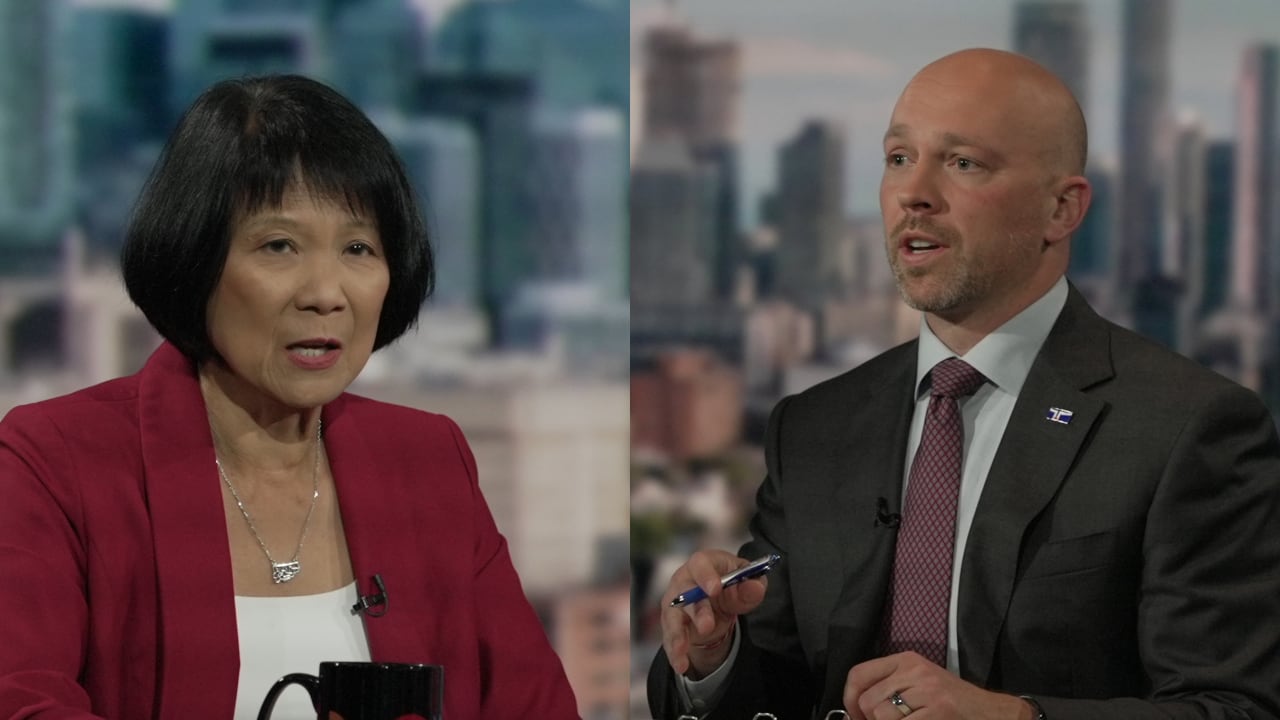 Olivia Chow and Brad Bradford face off at CBC Toronto's mayoral debate.