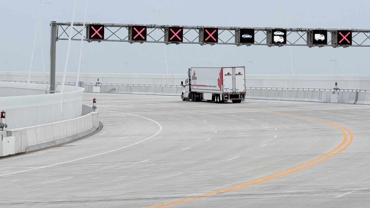 The first truck to cross the Gordie Howe International Bridge on July 27, 2026 was from Onfreight Logistics from Tecumseh, Ont.