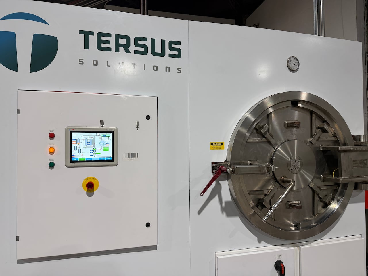 A machine that looks like a giant washing machine