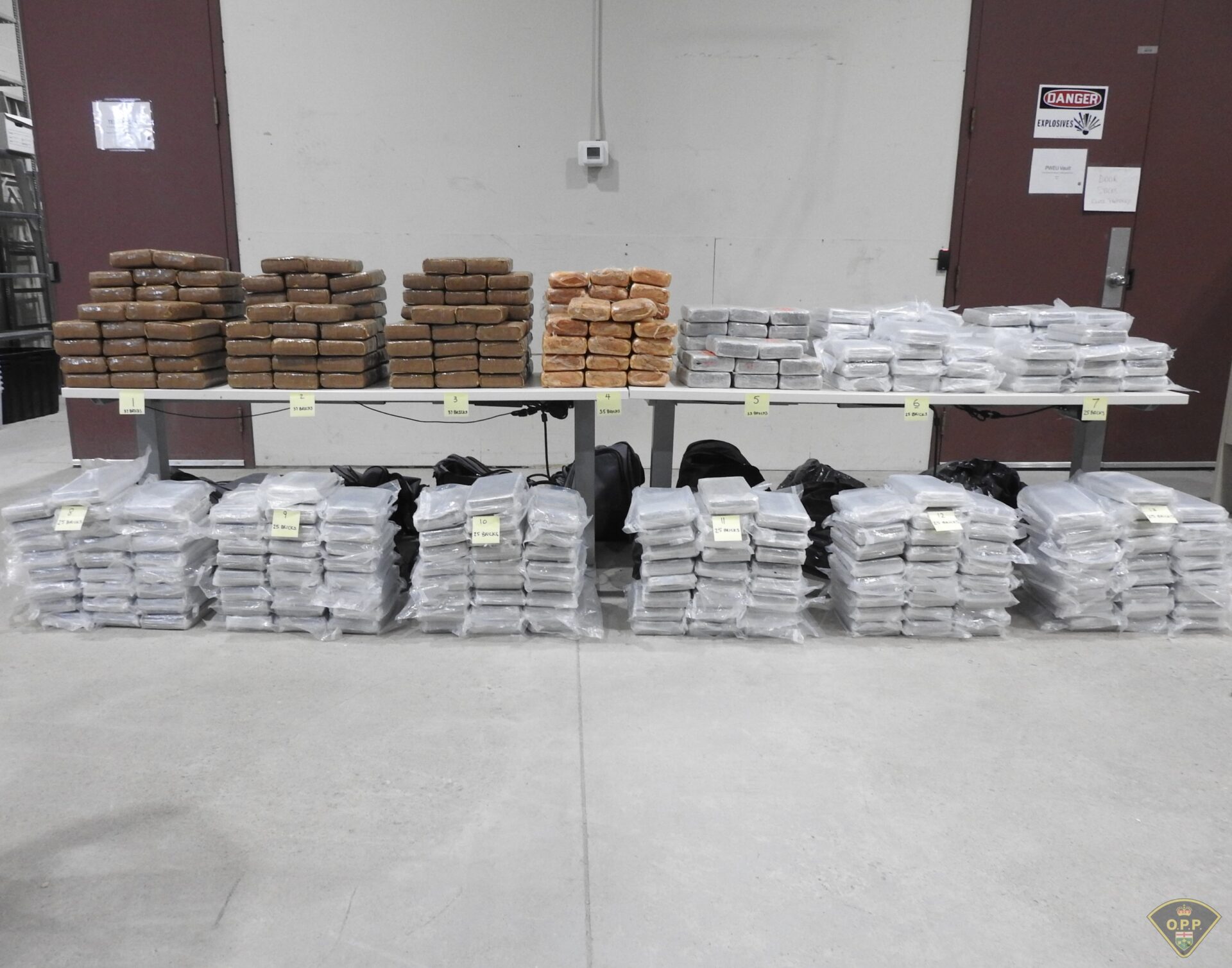 Suspected cocaine seized during cross-border investigation.