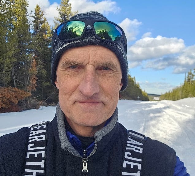 A man in a snowy environment.