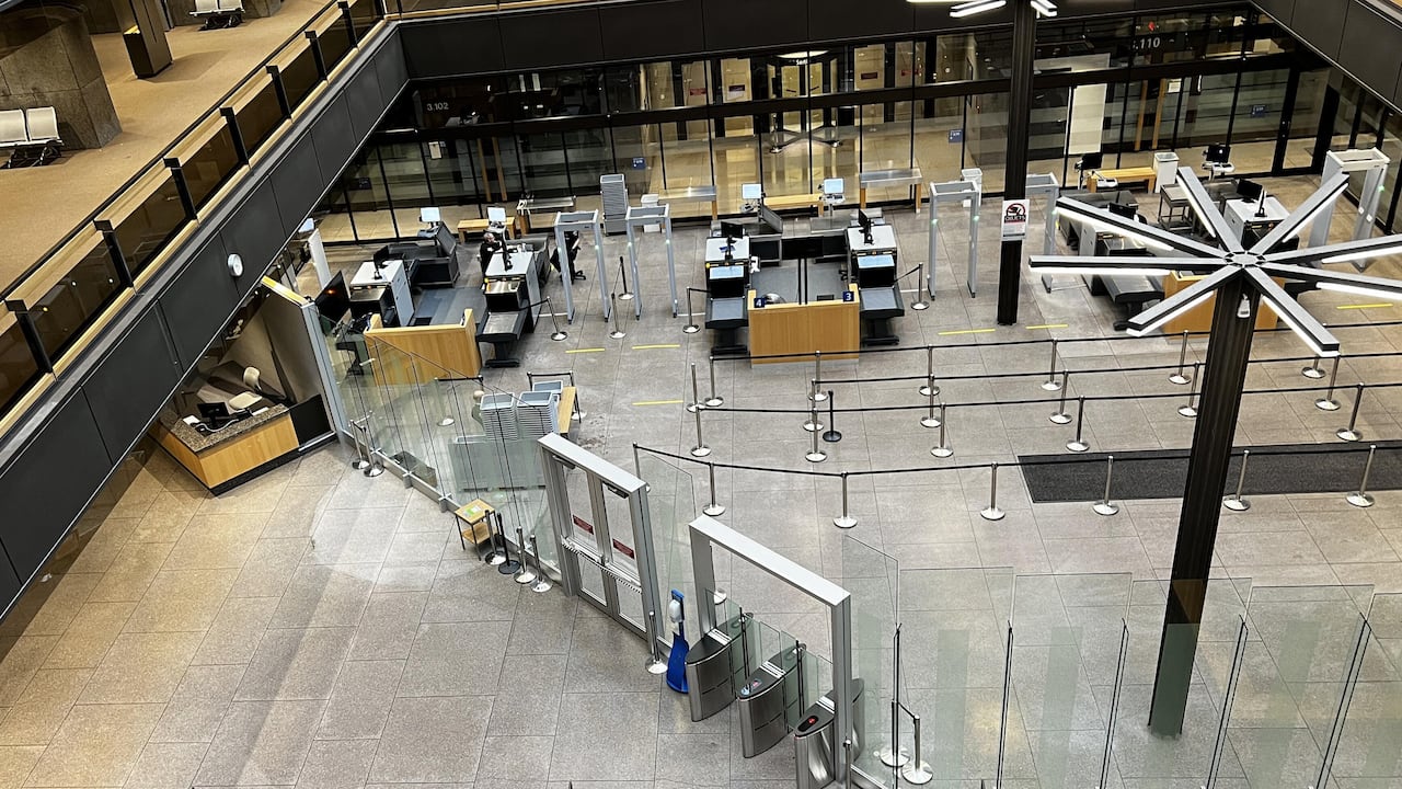 Inside a courthouse in Montreal.