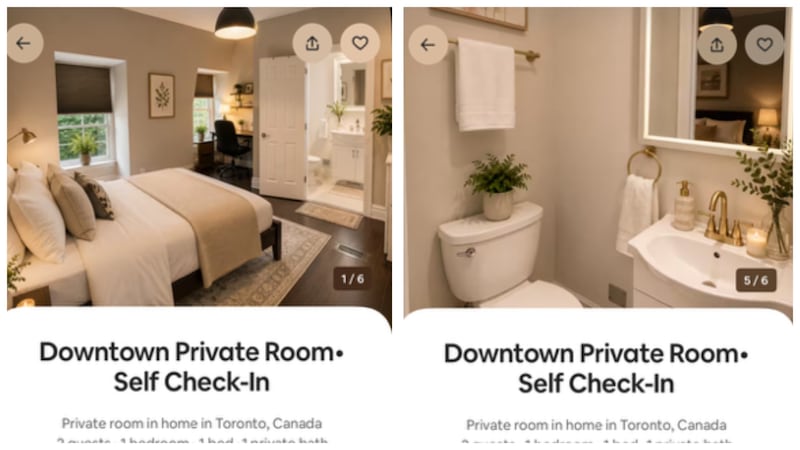 这家人认为他们在多伦多 Airbnb 预订了一间“很棒的”房间。他们说人工智能是用来生成（配图2）