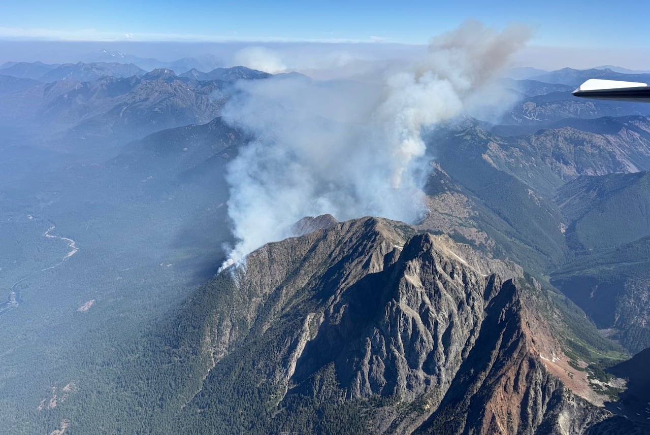 Smoke on a mountain.