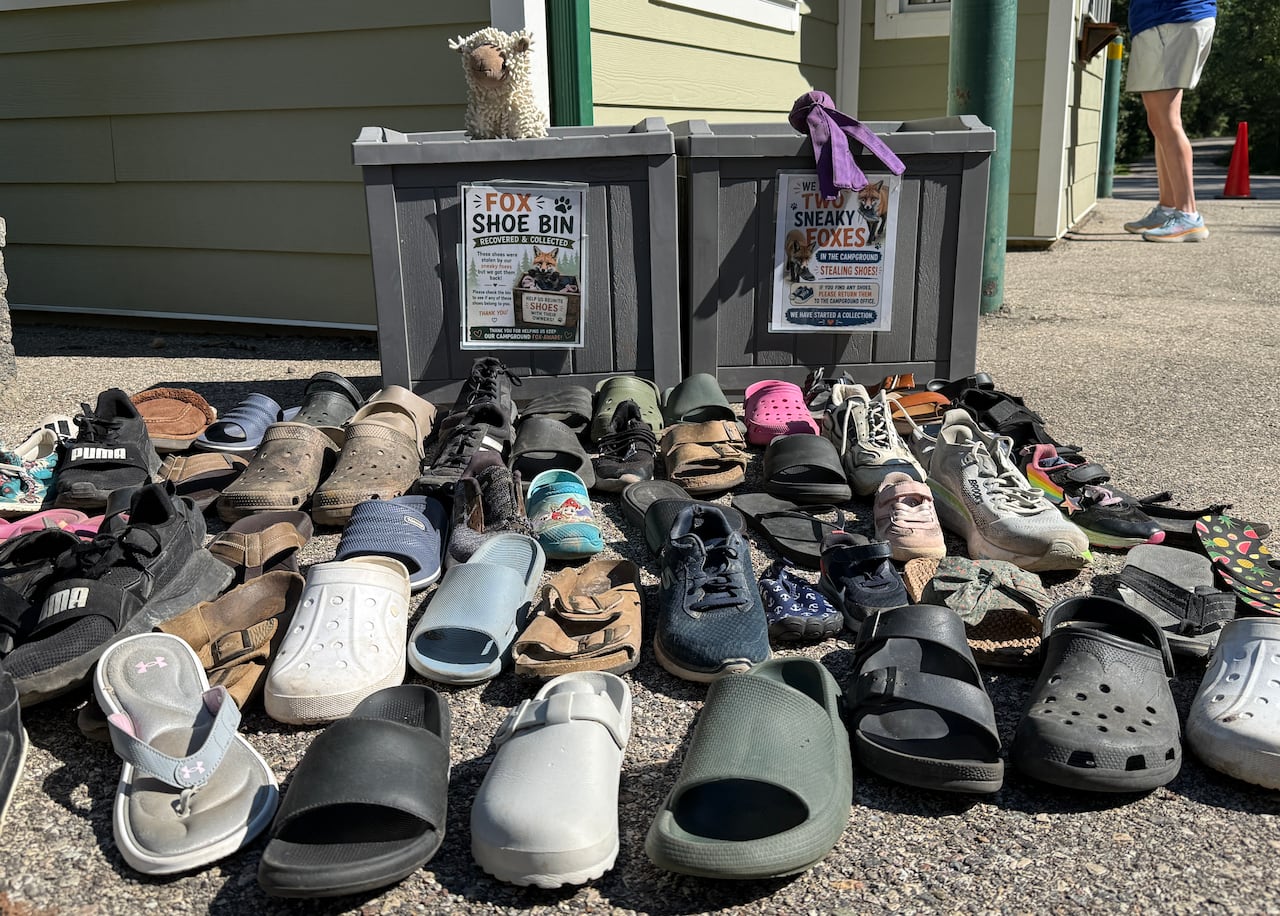 Pile of shoes of all types.