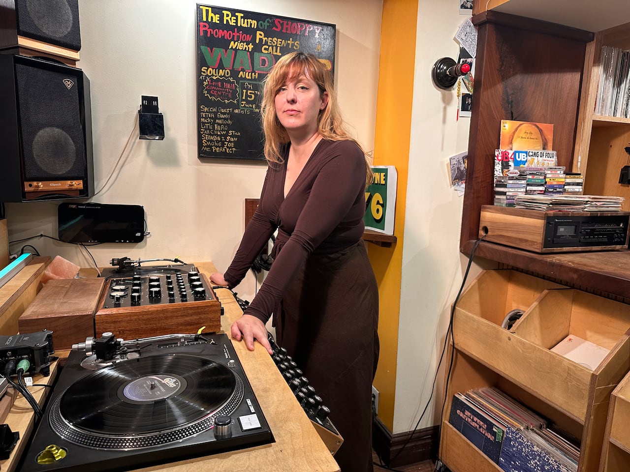 Jodie Dewald runs The Little Jerry; a bar and restaurant with a hi-fidelity sound system designed for playing vinyl records.