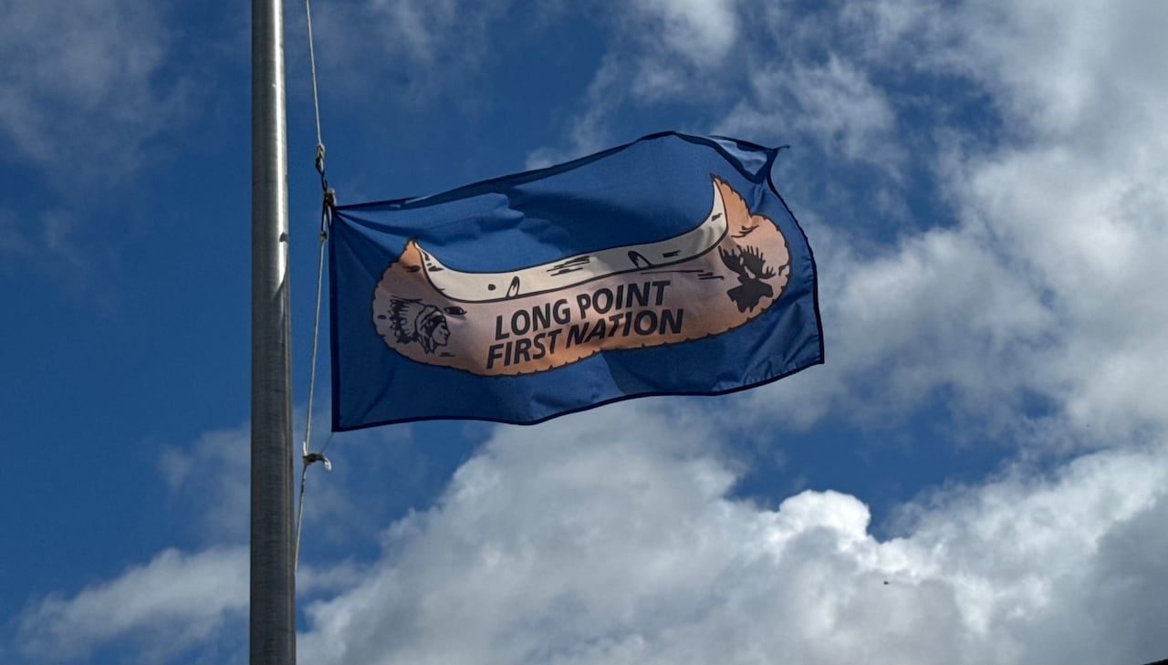 A flag that says Long Point First Nation