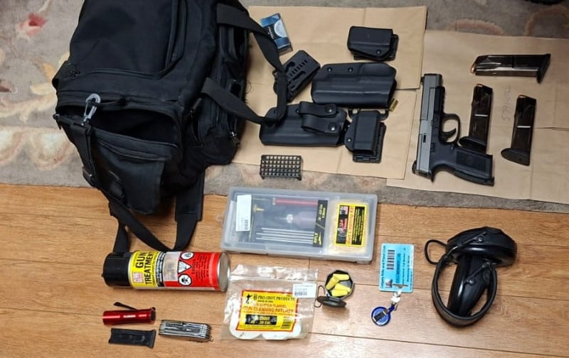 Guns and ammunition seen in a police evidence photo