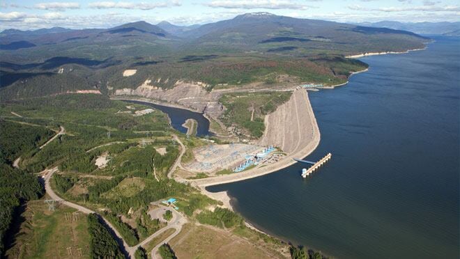 aerial view of dam