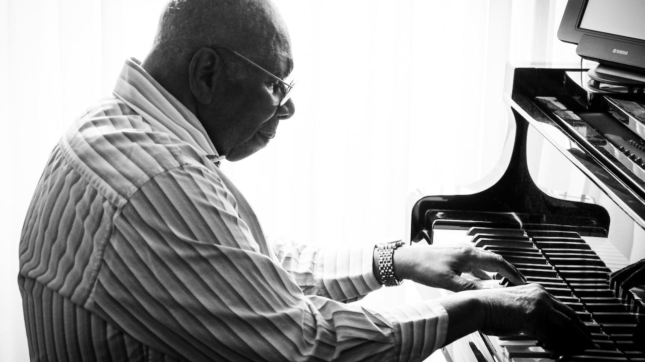 A man playing the piano.