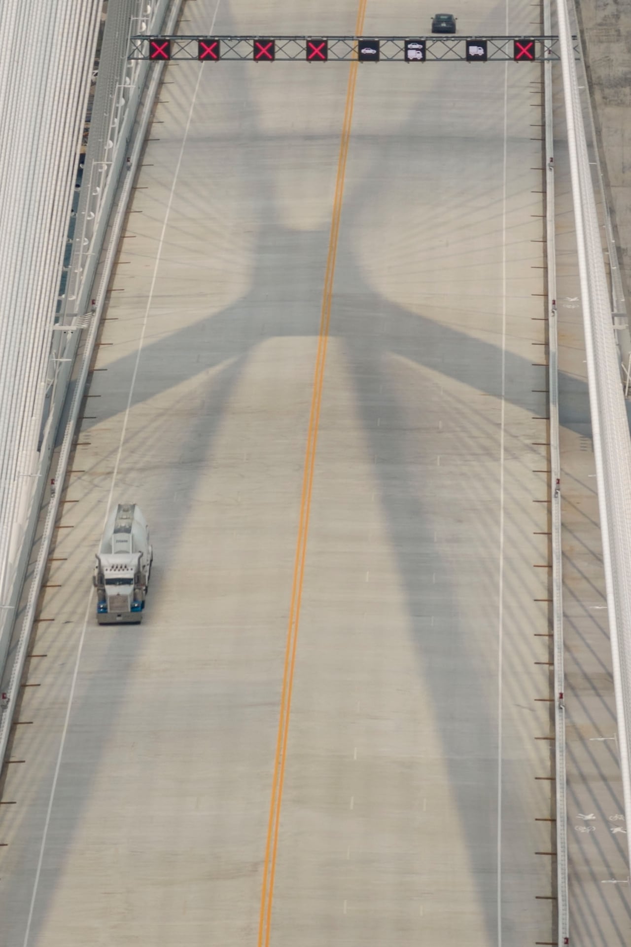 The first wave of vehicles cross the newly-opened Gordie Howe International Bridge, connecting Windsor, Ont., and Detroit, Mich., on July 27, 2026.