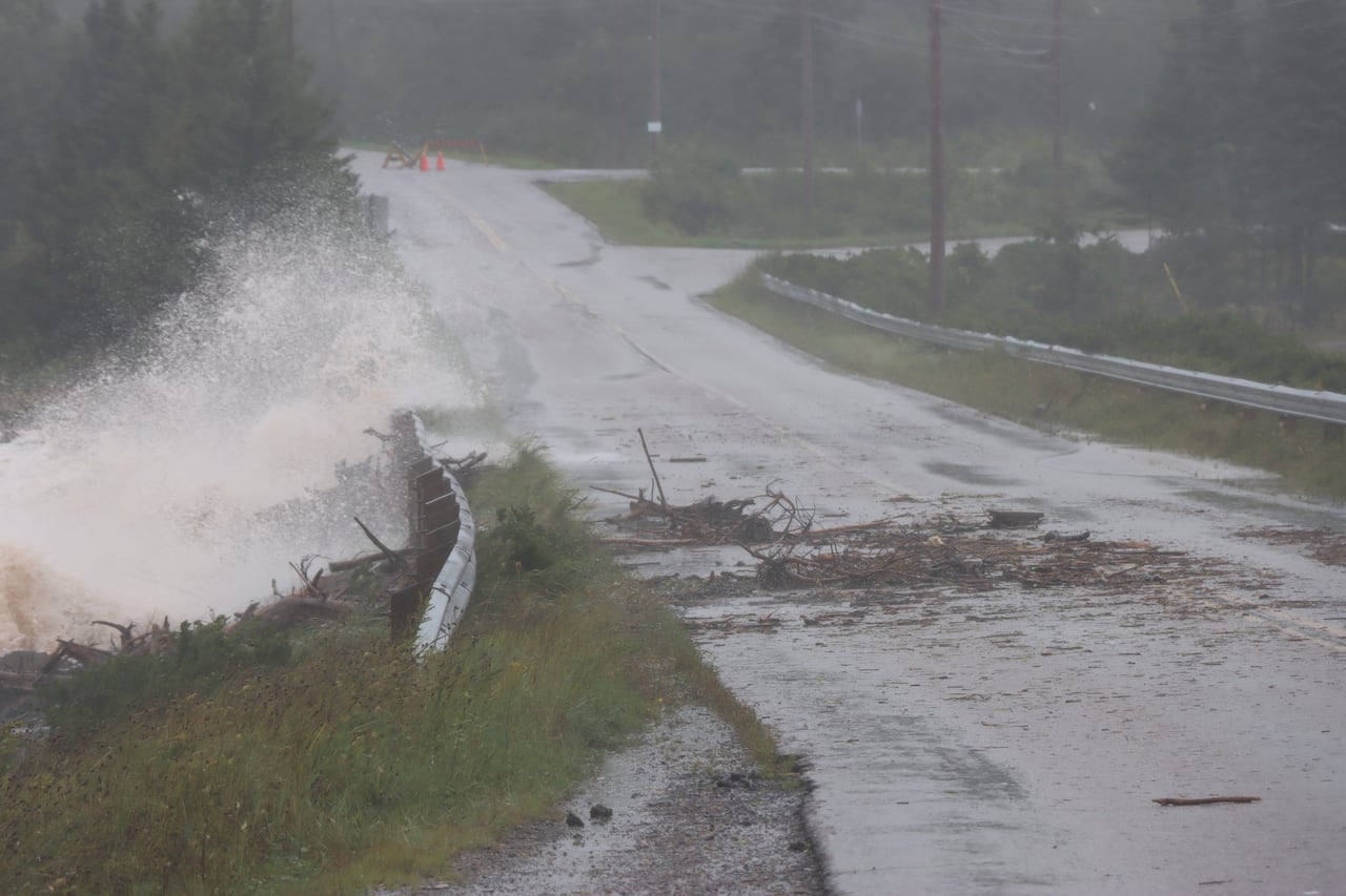 Wtaer splashing on a road
