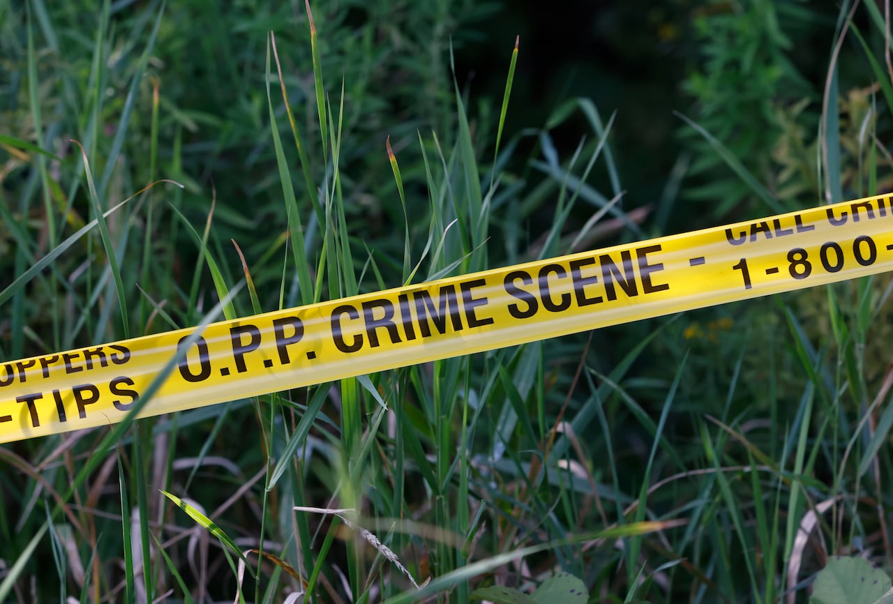 Police tape is seen at a property on Kelly Jordan Road near Smiths Falls, Ont., where the body of missing man, Lawrence Bertrim, was found, on Tuesday, Aug. 18, 2026.