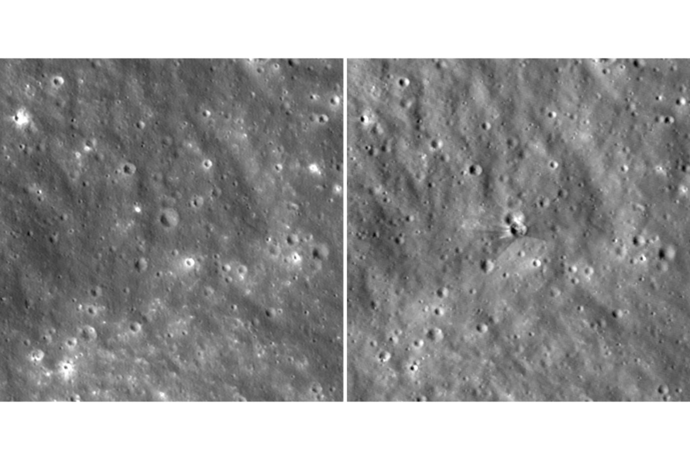 美国NASA发布新月球撞击坑图像 揭示SpaceX火箭坠月细节