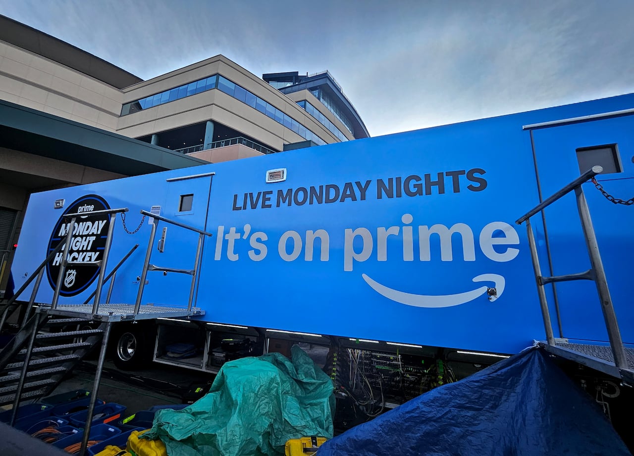 A blue truck says "Live Monday Nights It's on Prime"