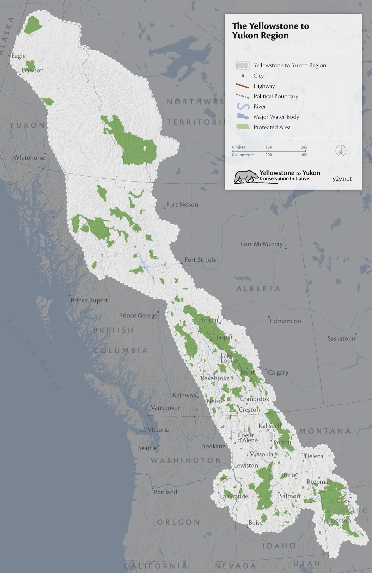 Map of Yellowstone to Yukon Conservation Initiative