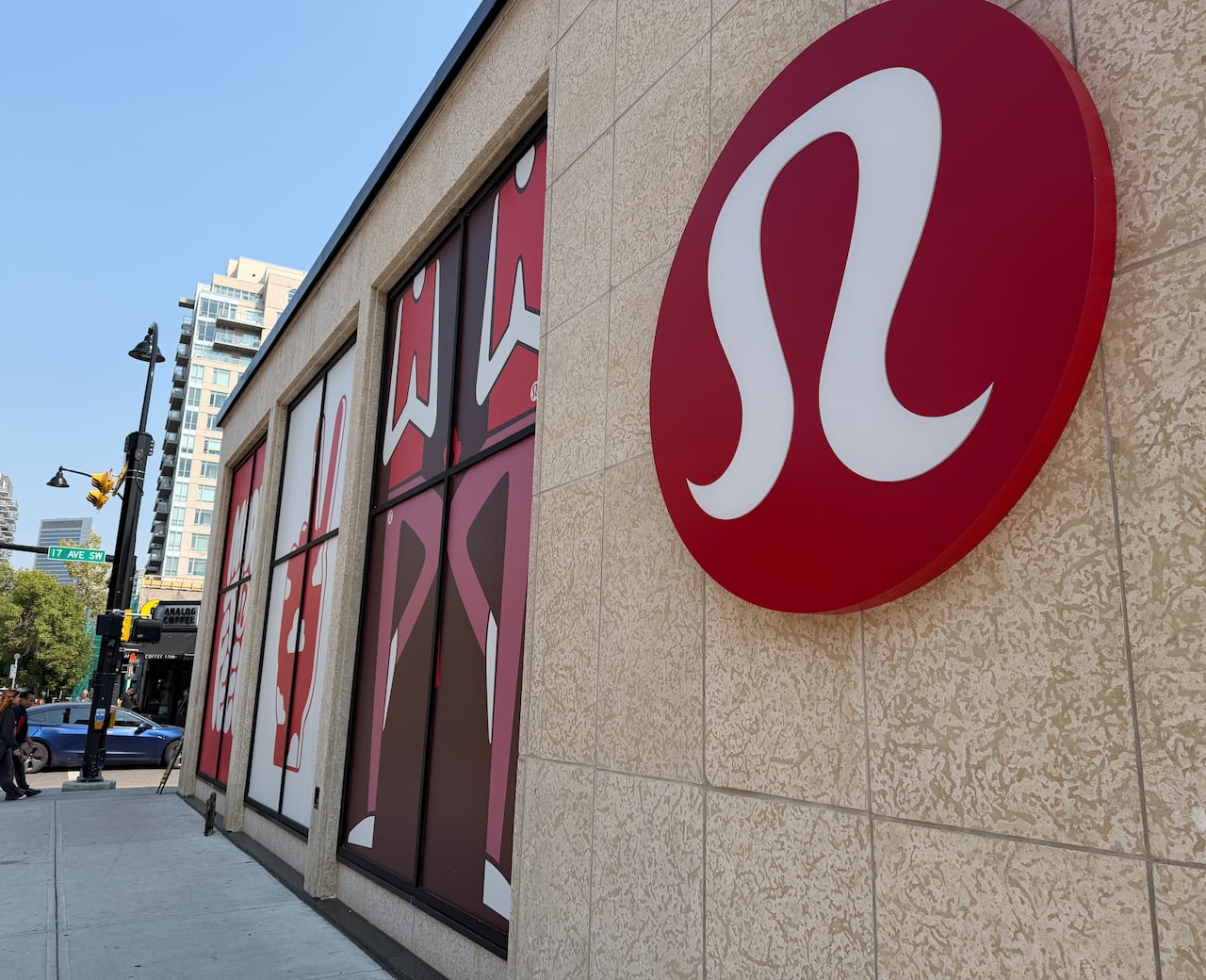 outside a lululemon store in Calgary