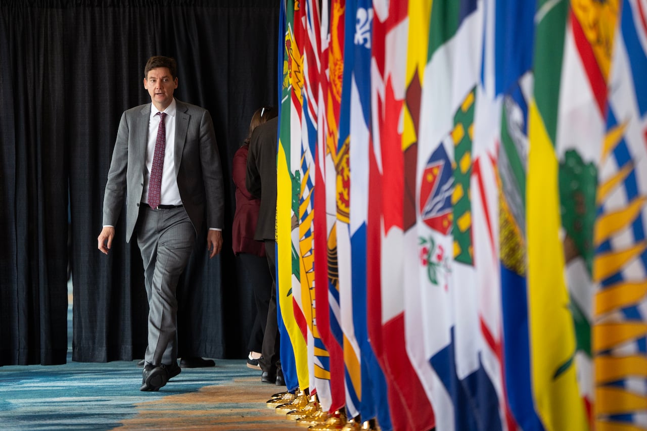 British Columbia Premier David Eby arrives ahead of the First Ministers Meeting