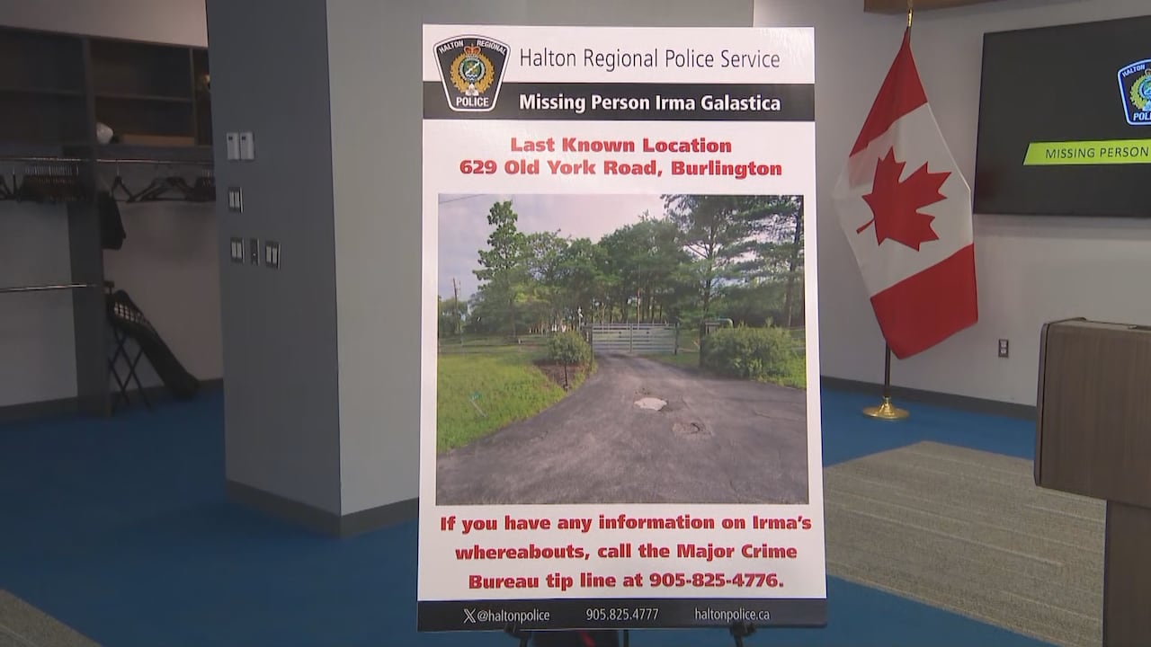 Halton police sign with an image of a gate