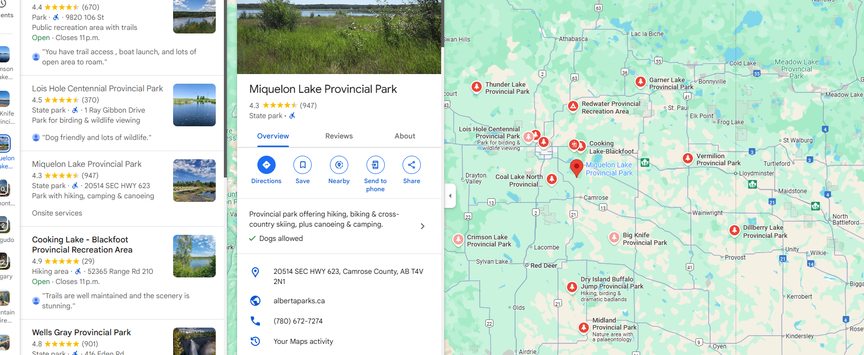 Google Maps用户说，加拿大的省级公园被标记为“州立公园”
